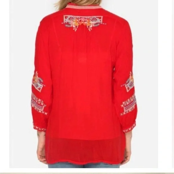 Johnny Was Bethanie Tunic Ocean Blue; size small - Picture 4 of 9